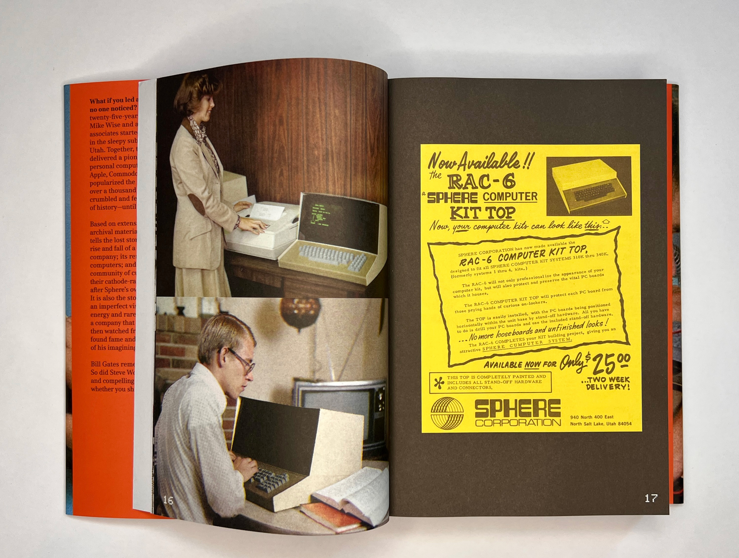 Interior spread reproducing a Sphere Corporation advertisement for the RAC-6.